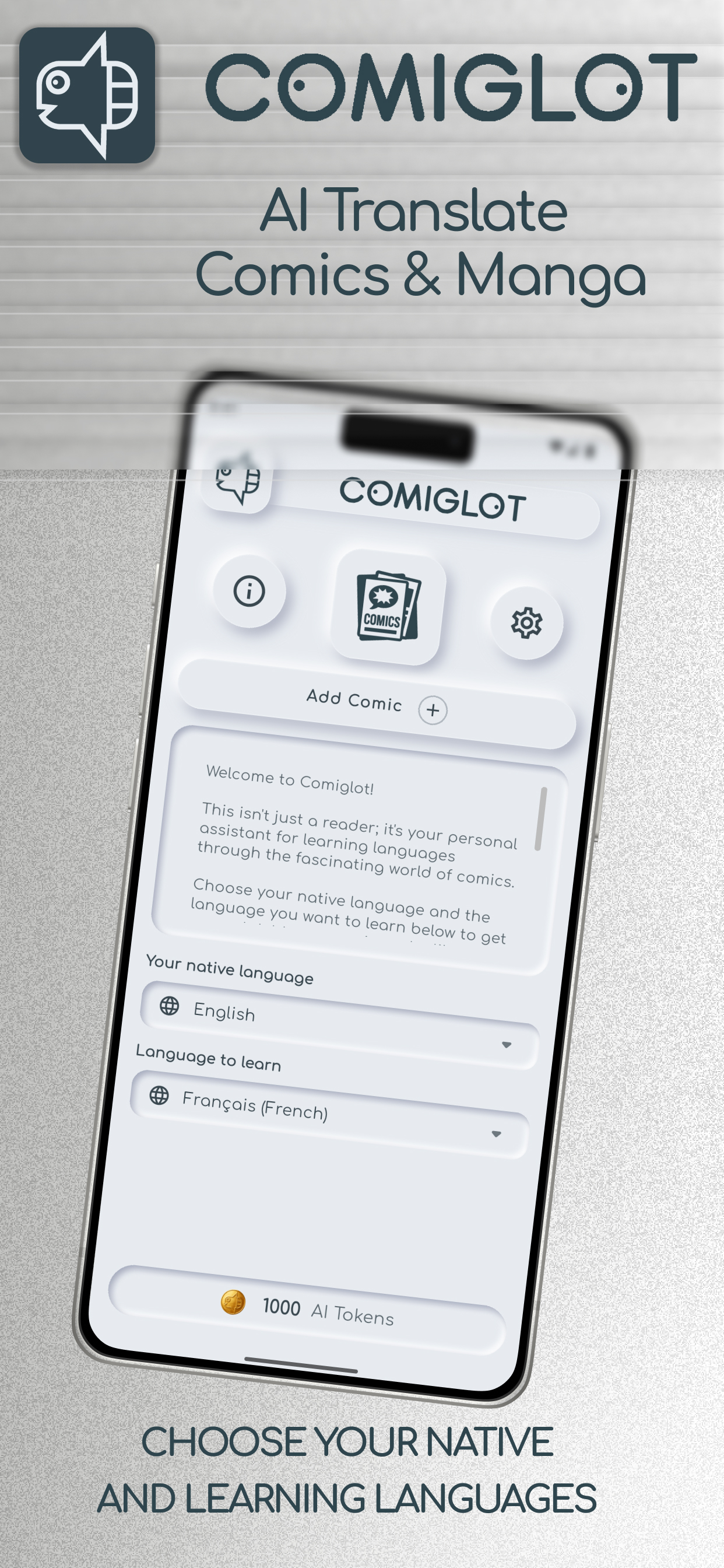 Comiglot App UI